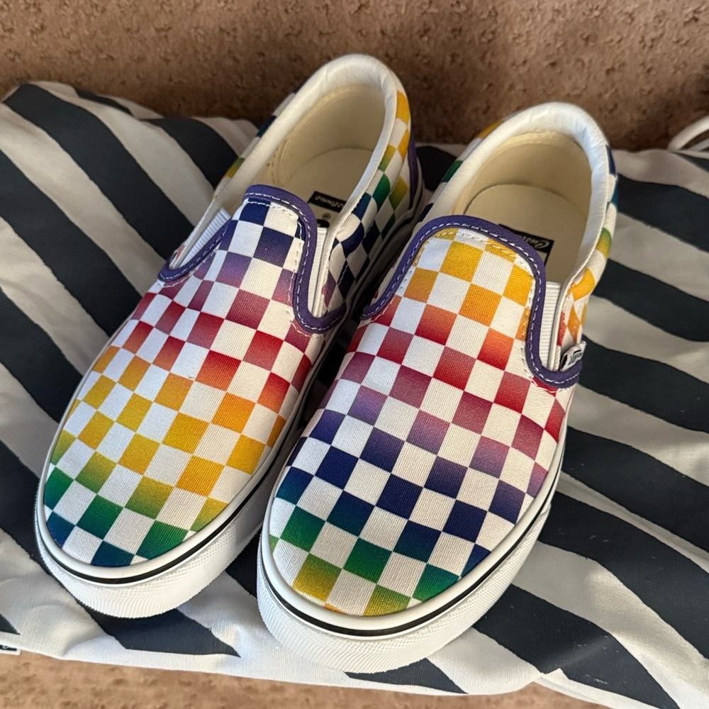 Colorful Checkered Slip-On Vans